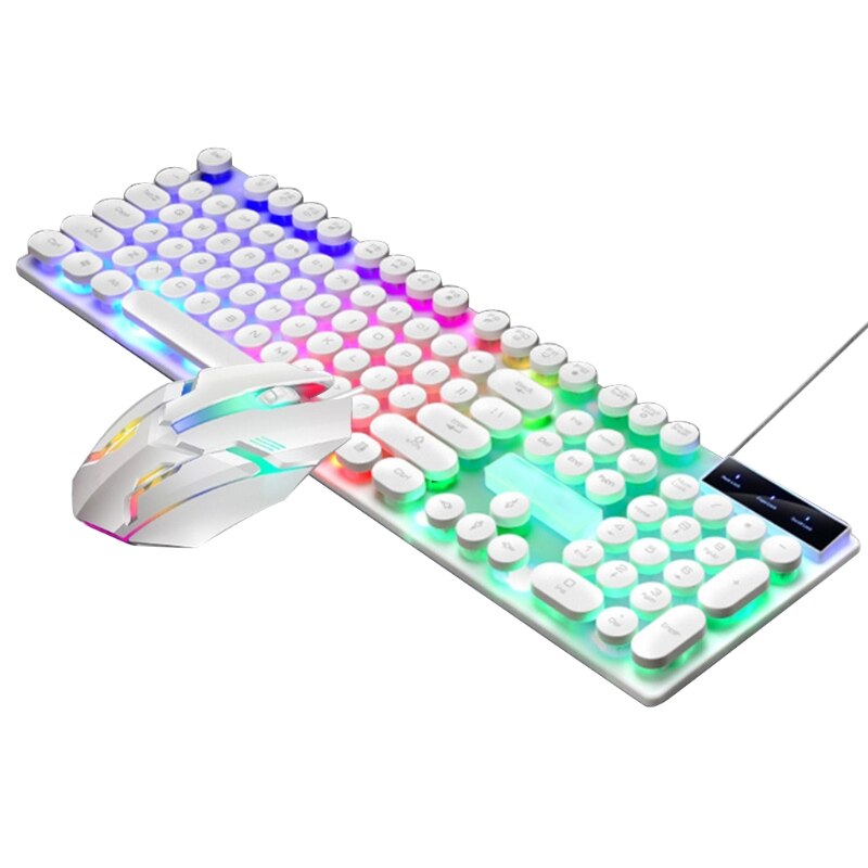 Steampunk Gaming Mechanical Keyboard Metal Panel Round Retro Keycap Backlit: 9FF601971-SW