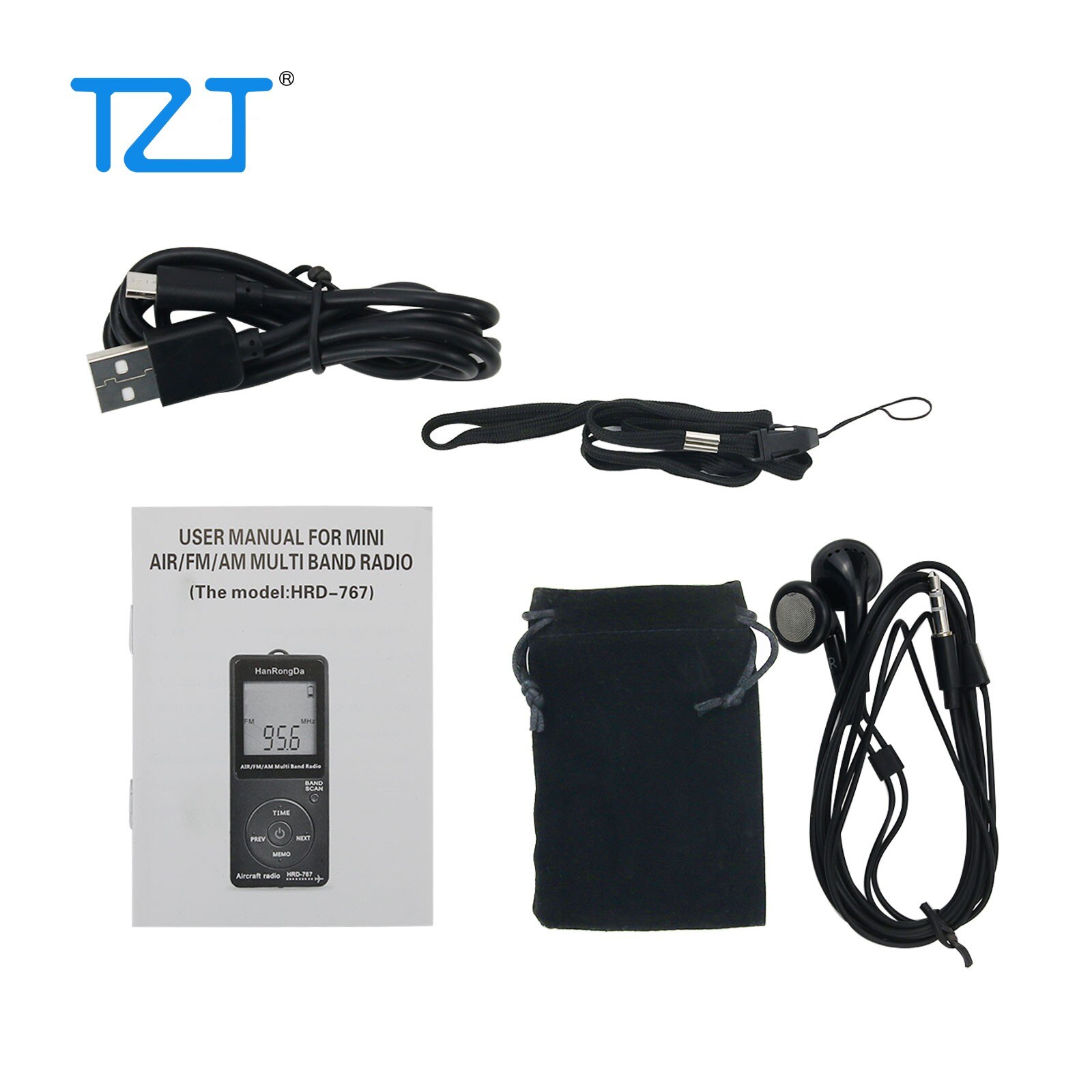 HRD-767 Aircraft Radio Mini Aviation Radio Pocket FM AM Air Multiband Radio Automatically Shut Down FM 76-108MHZ