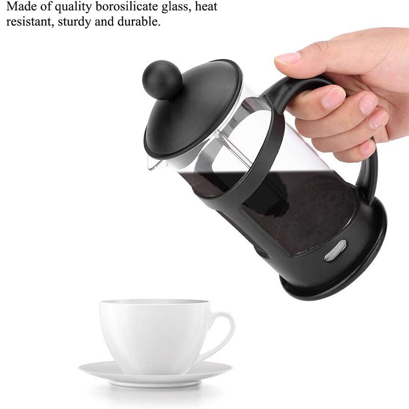Cafetière à presse française, grande cafetière de , parfaite pour le café du matin, cafetière à saveur maximale