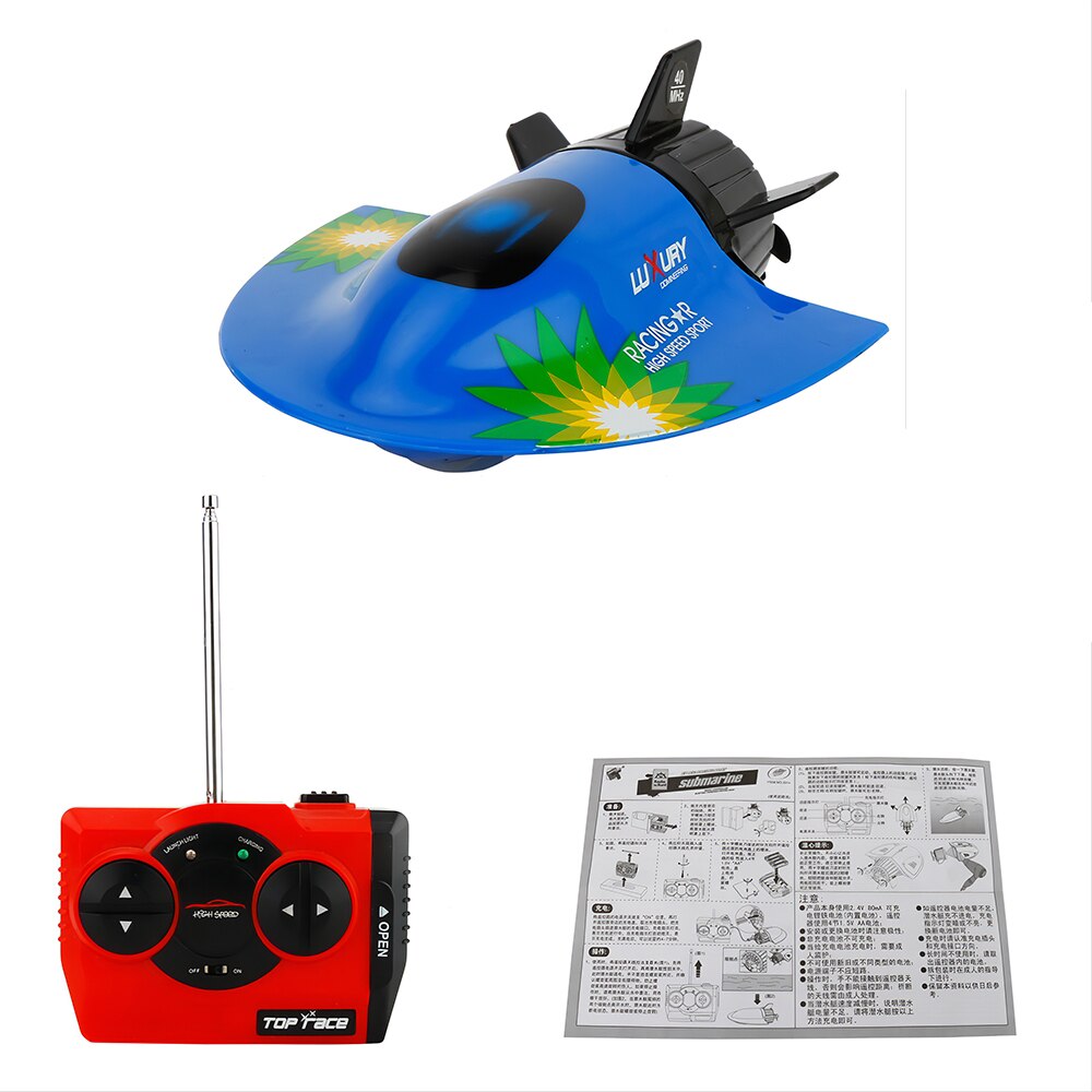 Rc Mini Submarine Radio Speedboot Afstandsbediening Model Rc Boot Elektrische Fun Outdoor Water Spel Draagbare Speelgoed Voor Kinderen: Black