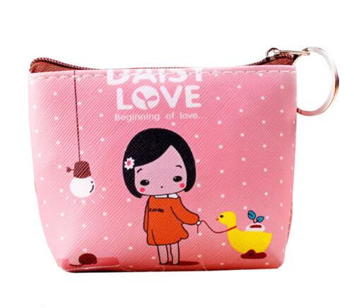 Cartoon Leather Children Coin Purse Cute Girls Zipper Pouch Wallet To Send Customers Small Boy Zero Wallet Card Pack: darkpnik