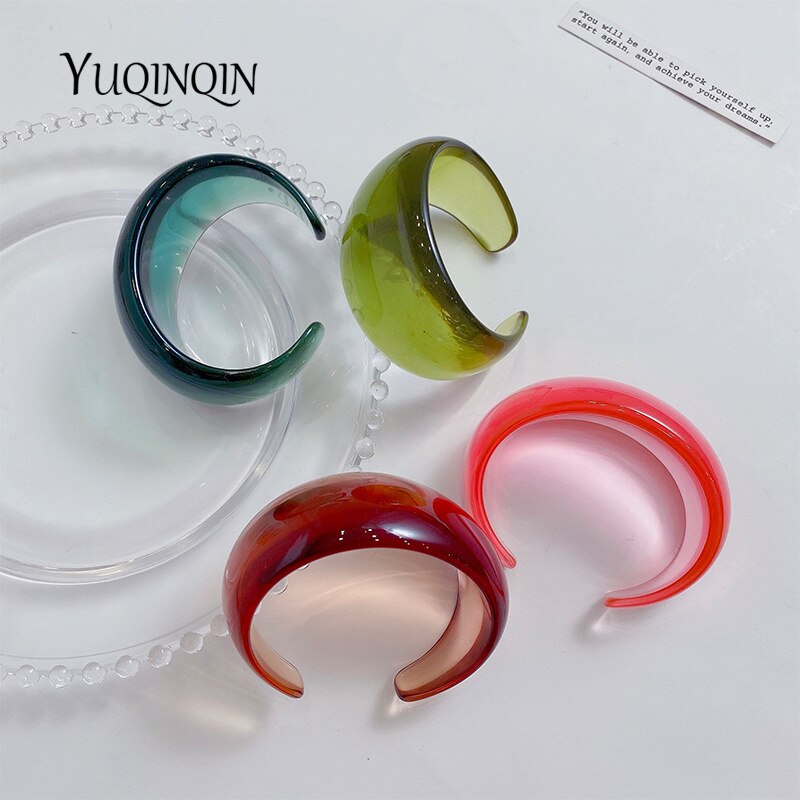 Kleurrijke Geometrische Desinger Charms Bangle Armbanden Voor Vrouwen Wide Resin Indian Open Bangles Voor Meisje Acryl Mode-sieraden