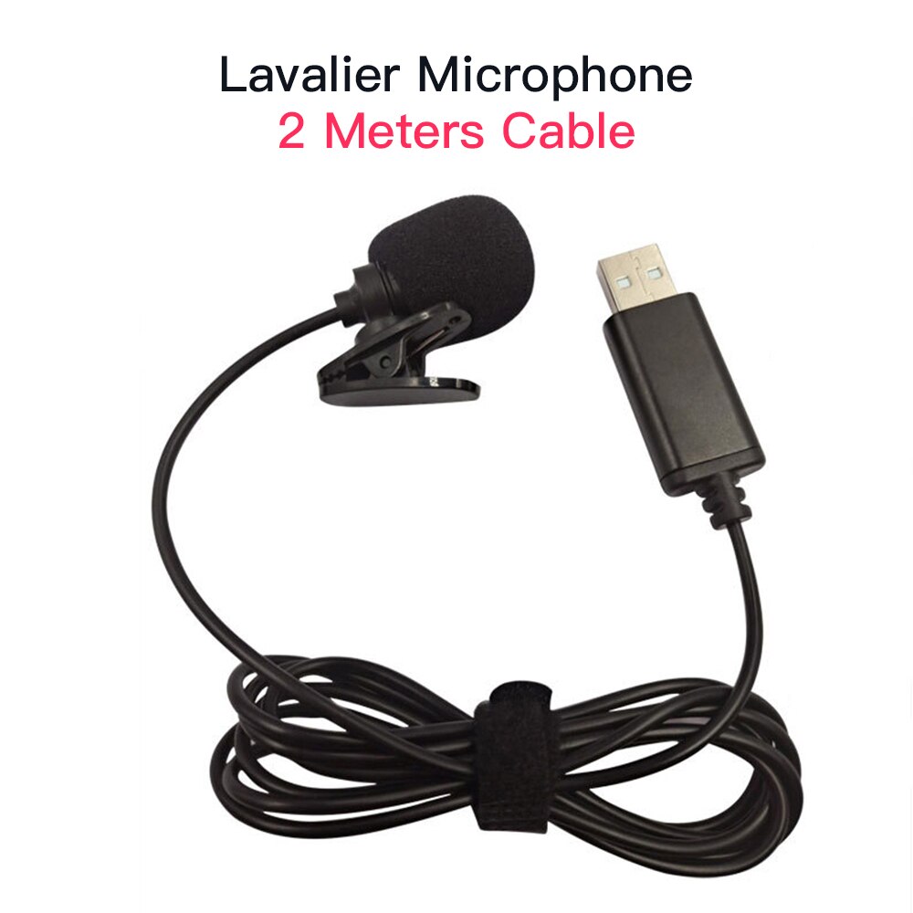 1 Pc Usb Lavalier Revers Omnidirectionele Condensator Microfoon Bedraad Clip-On Mic Handsfree Plug Play Voor Computer Pc laptop