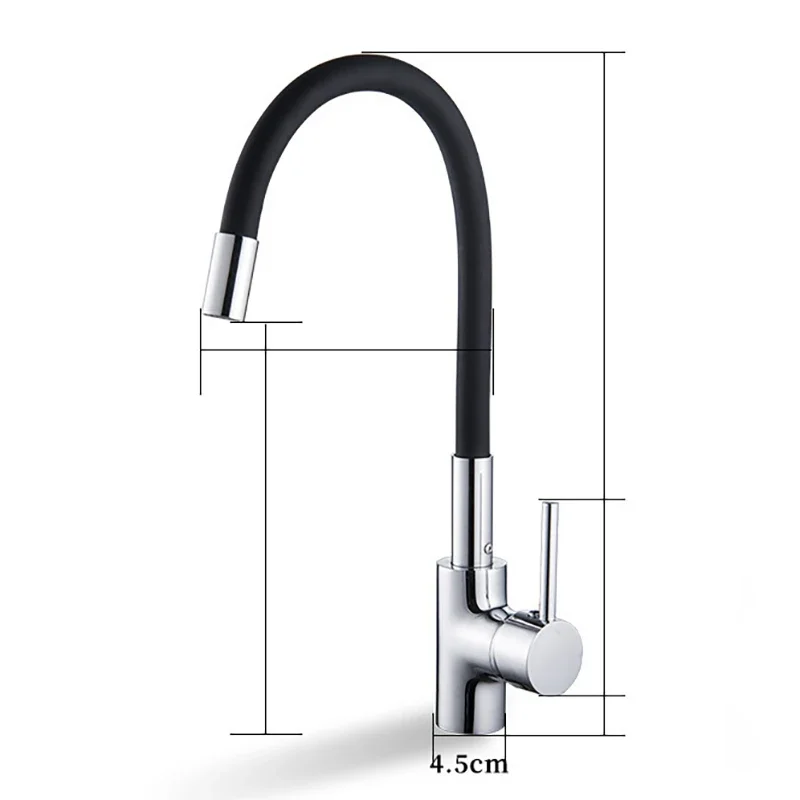 Grifo de cocina giratorio con resorte, grifos de deformación de goma, grifo mezclador, fregadero de agua fría y , accesorios de cocina, rotación de Cardan: Verde
