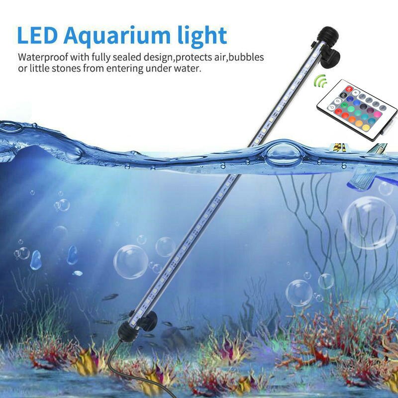 Remote Controlled 5050SMD Led Light Bar Submersible Strip Buis Submarine Lamp Multicolor Rgb Aquarium Fish Tank Waterdicht IP68