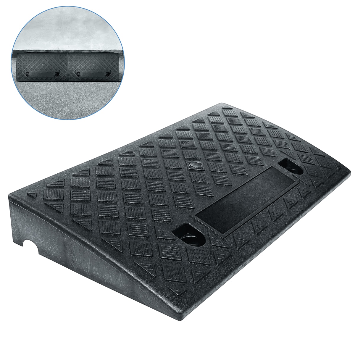 Threshold Ramp Portable Step Mat Ramp Mat Lightweight Curb Ramps Heavy Duty Ramp Mat for Vehicles Cars (Black)