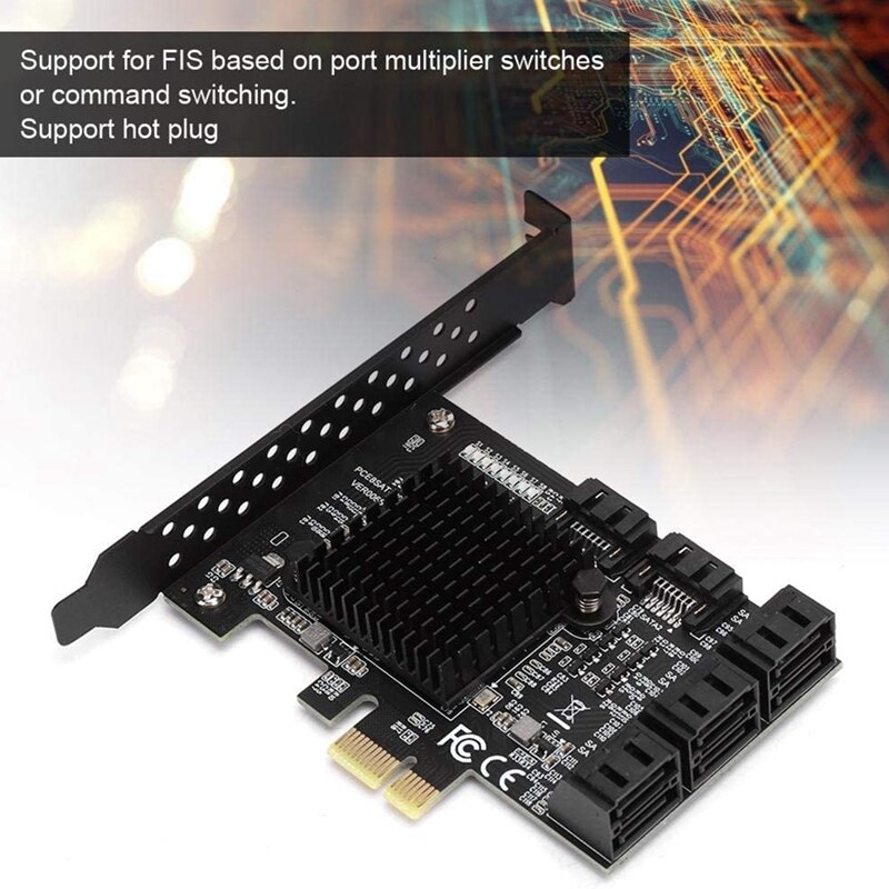 Expansion Card Module, PCI-E to SATA 3.0 Controller Expansion Card, 8 Port Expansion Card, PCI-E 1X 2X 4X 8X 16X Card
