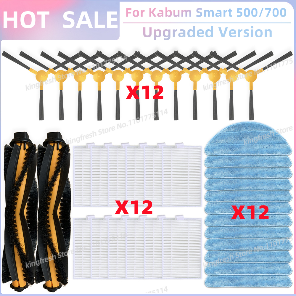 Geschikt voor Blaupunkt Bluebot XBOOST / XPRO, Kabum Smart 500 / 700 KBSF003, Honiture Q5 Vervangingsonderdelen voor Stofzuiger Hoofdroller Zijborstel HEPA Filter Dweildoek: Oranje