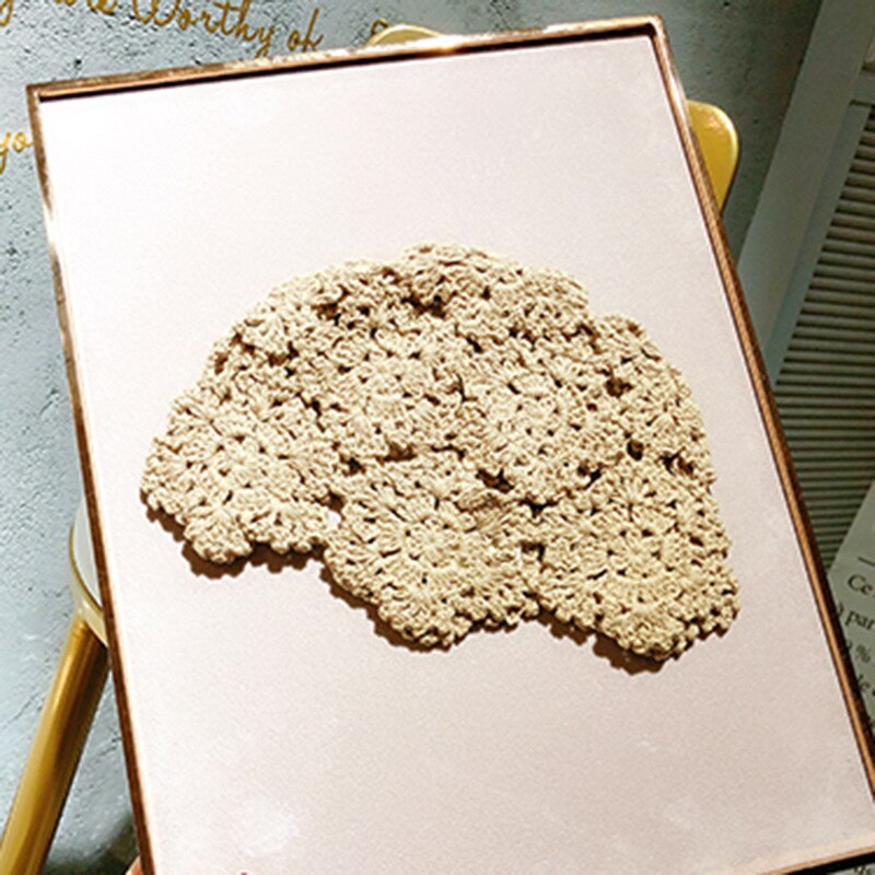 Elegante Katoen Baret Hollow Out Bloemen Decoratieve Hand Verslaafd Herfst Dames Pure Kleur Etnische Stijl Dome Kunstenaar Baret Hoed: Khaki