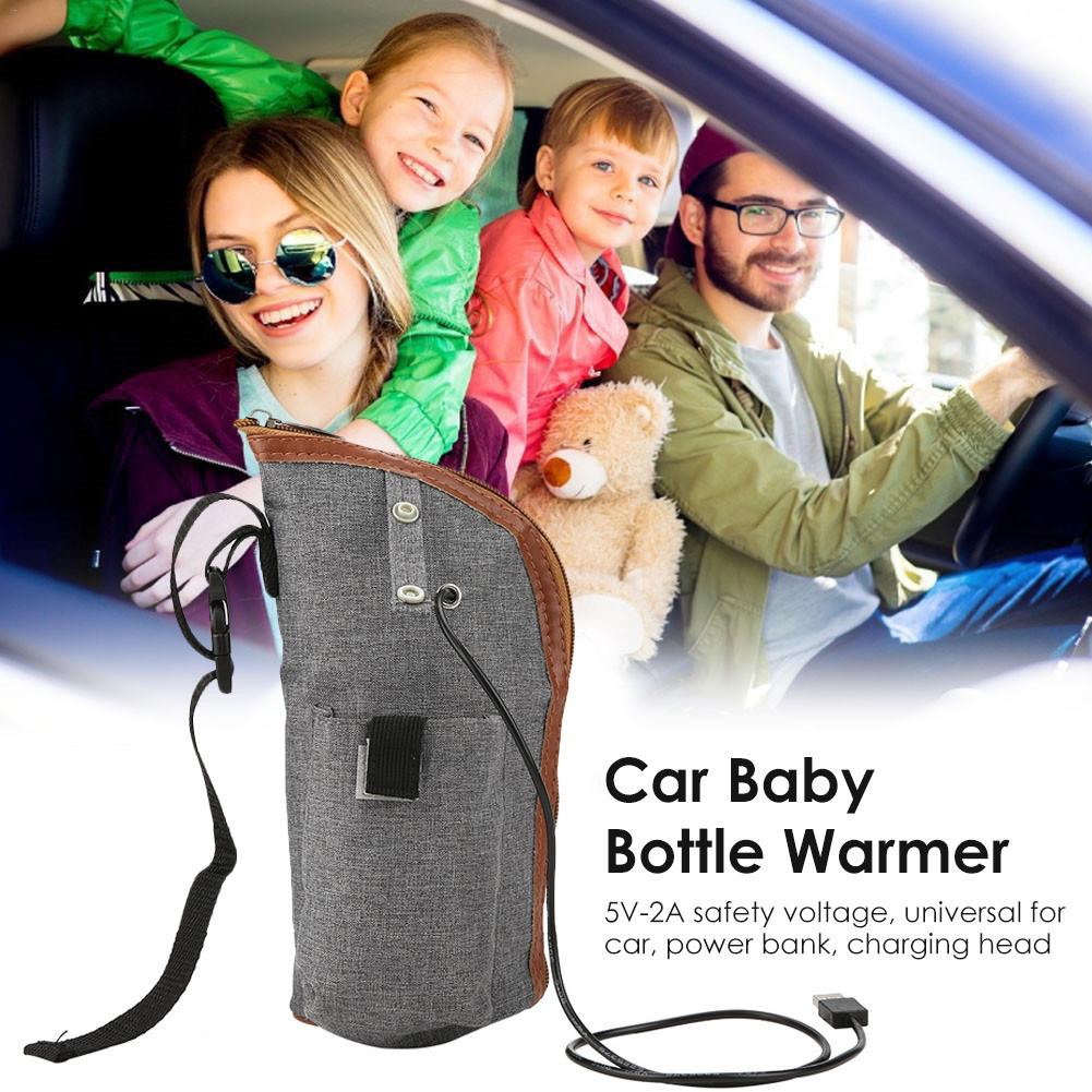 USB Heated Baby Feeding Milk Bottle Warmer Bag Thermostat Portable Travel Cup Car Milk Bottle Warm Up Bag