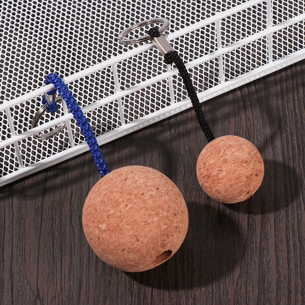 53Mm/35Mm Kurk Bal Sleutelhanger Drijvende Boei Sleutelhanger Houder Voor Water Sport Strand Reizen Vissen Duiken roeiboten