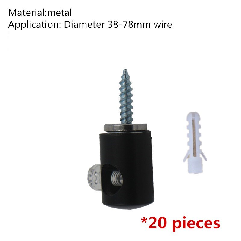 Clip de Cable de alambre de gancho para cordones, Material de Metal de hierro para lámpara colgante de alambre largo, piezas de bricolaje, fijador de luminaria de decoración: Black