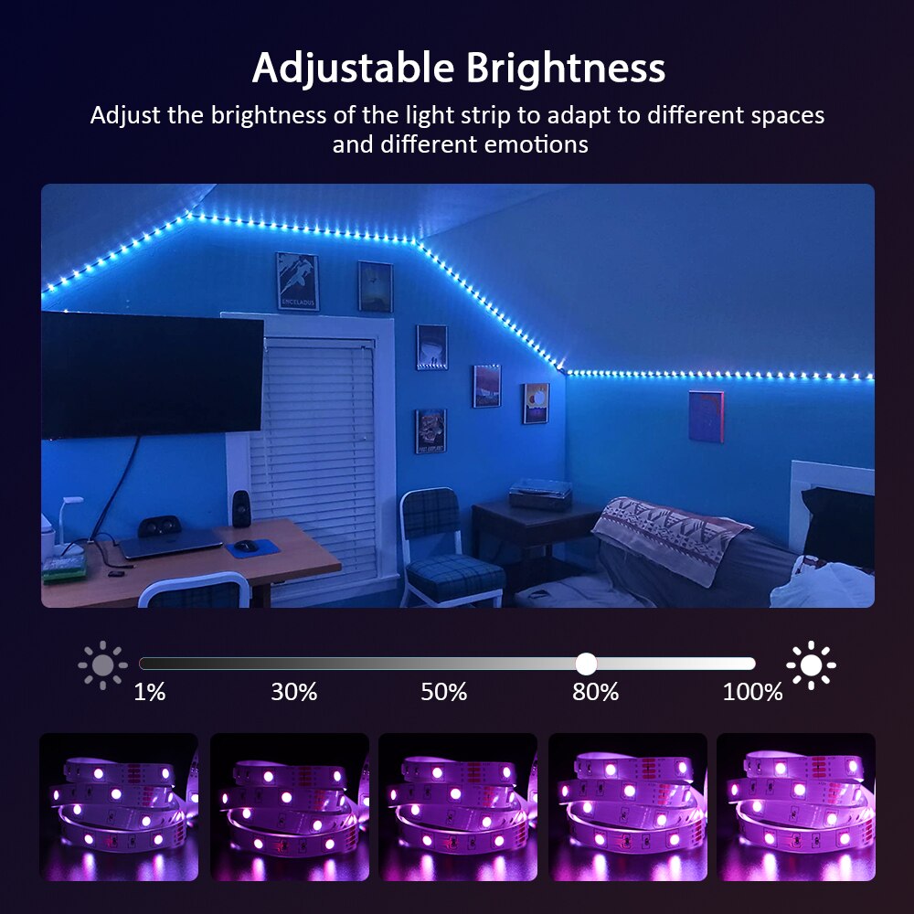 Suntech led lys striper, bluetooth musikk synkronisering farge fleksibel rgb 5050 diode tape, led lys innebygd mikrofon for fest, jul