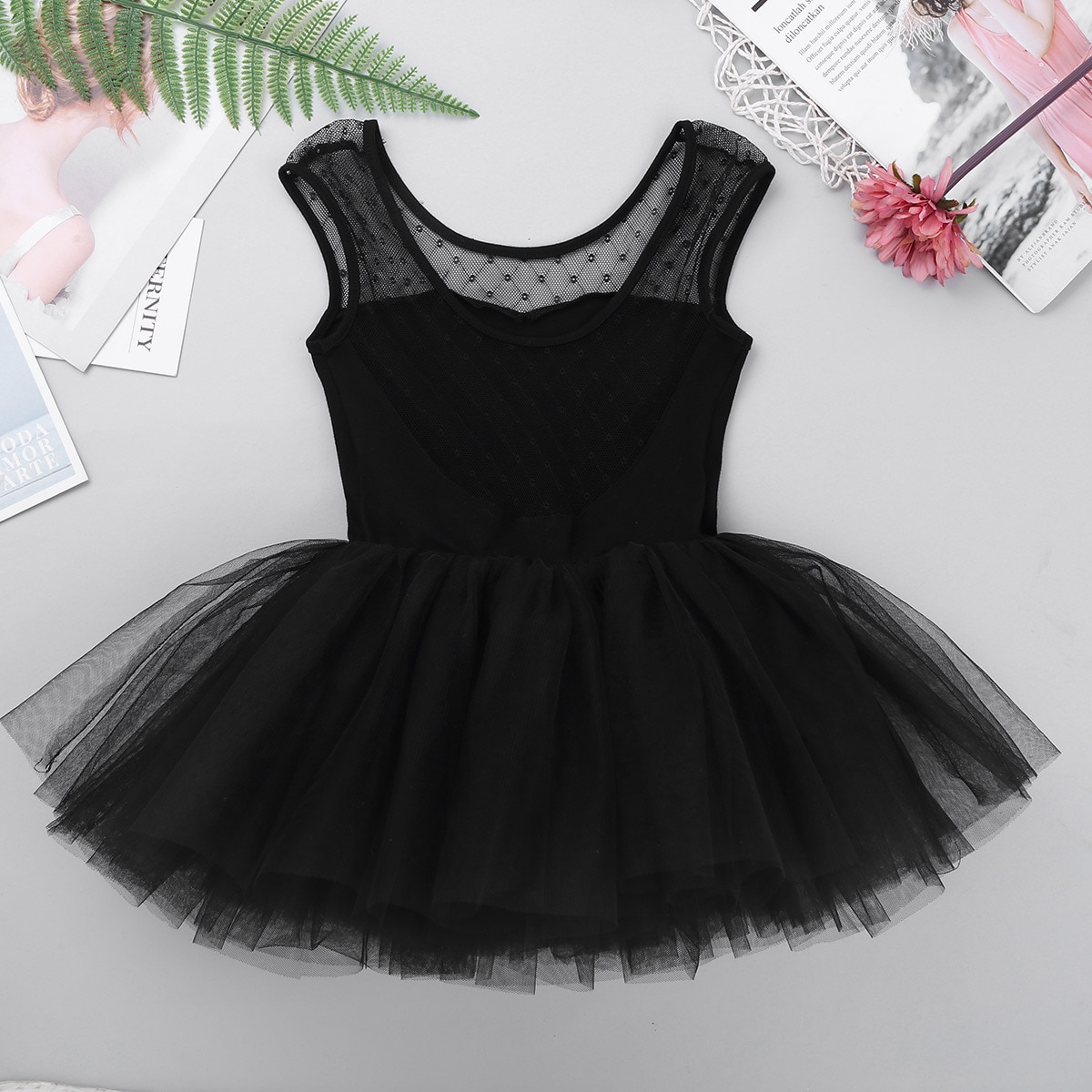 TiaoBug Schwarz Schwanensee Ballett Tutu Kleid Mädchen Professionelle Ballett Trikot Kleider Kinder Tanz Kostüm Leistung Kleidung