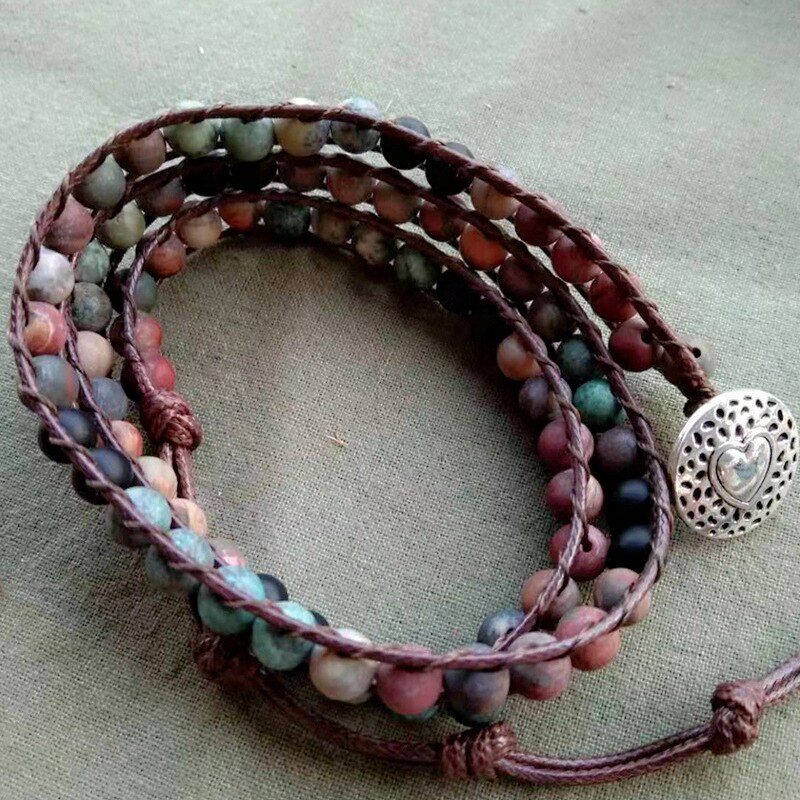 Milangirl chakra pulseira jóias artesanal multi cor natural tubo de pedra contas envoltório pulseira casais pulseiras presentes: CR6673