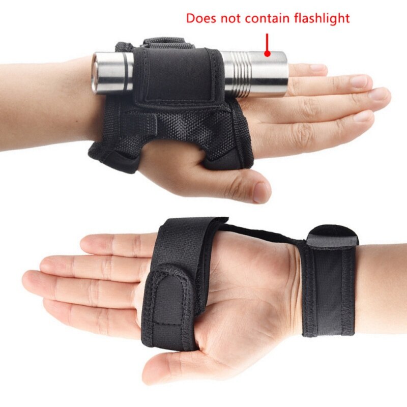 1 Pc Onderwater Duiken Dive Led Torch Zaklamp Houder Soft Zwart Neopreen Hand Arm Mount Polsband Handschoen