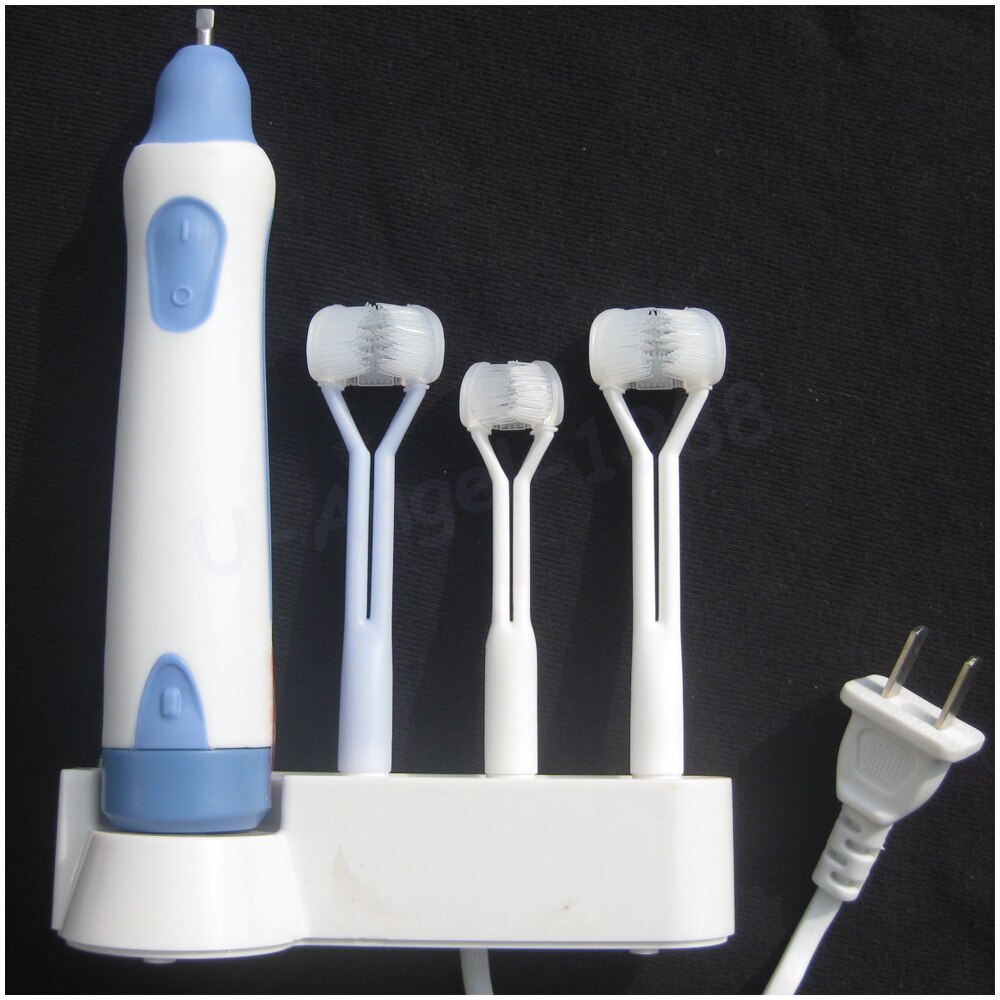 Elektrische Drie Zijden Tandenborstel Met 4 opzetborstel Ultrafijne Zachte Haren volwassen Tandenborstel