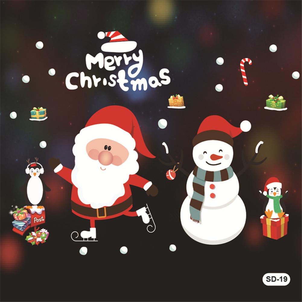 ON Christmas Window Stickers Waterproof Decorative Stickers Various Patterns Home Decoration: Blue