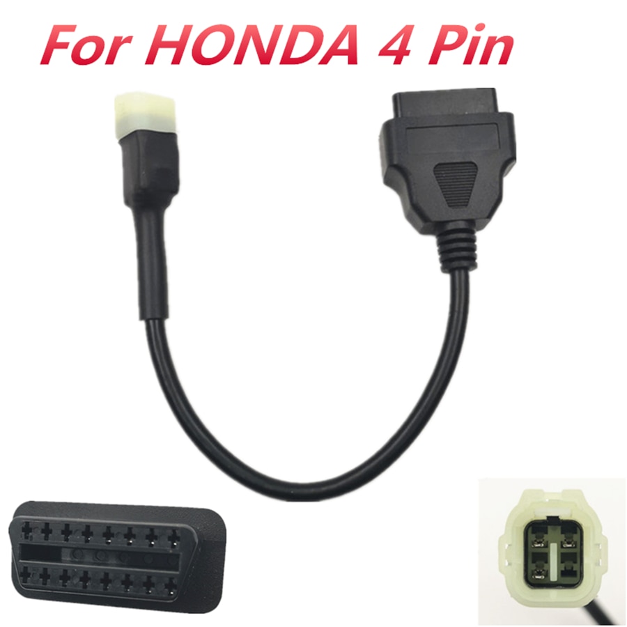 4 Pin OBD2 Diagnostische Code Reader Adapter Scanner Kabel Voor Motorfiets Honda