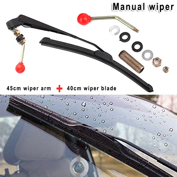 Hand Operated Front Windshield Wiper Car Manual Wipers Universal Wiper Kit Car Styling