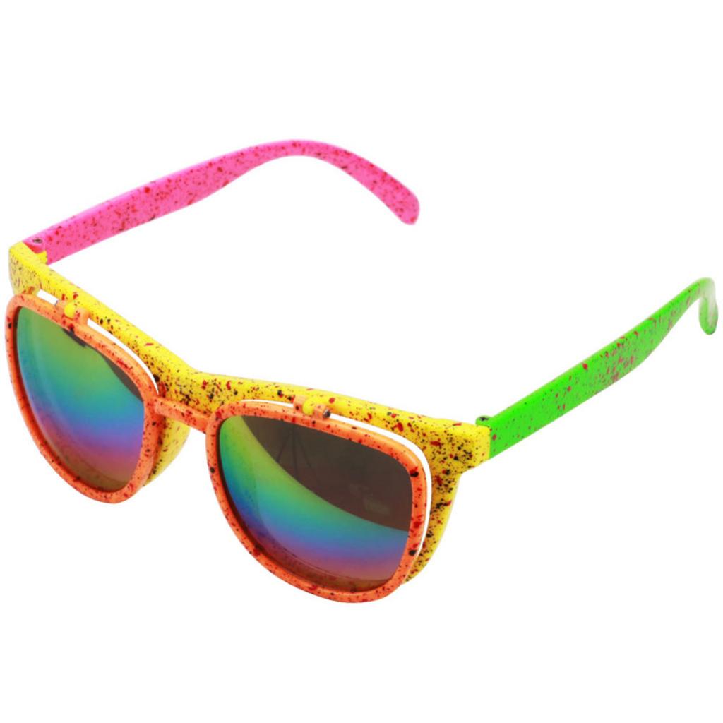 80s neon party briller nyhed flip up solbriller kostume rekvisitter til børn voksne