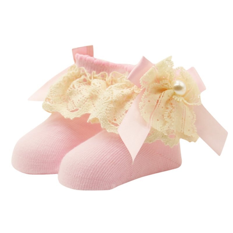 1 coppia di Pizzo Floreale Calzini E Calzettoni per il bambino 0-12 Mesi Carino Neonati Bambini Del Cotone Della Caviglia scarpe Arco Principessa Delle Ragazze Bowknots calzini E Calzettoni w