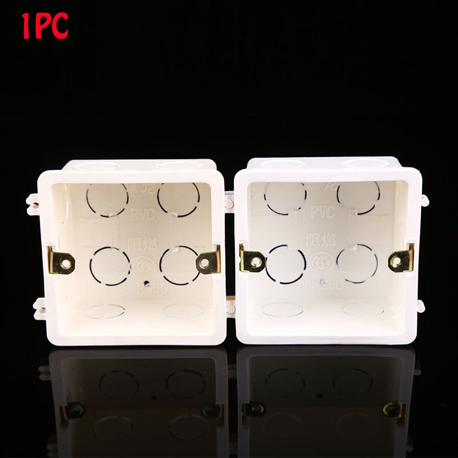 Wall Mounting Box Standard Light Touch Switch Cassette Junction Box Flame Retardant Wiring Back Box Wall Switch Concealed Bottom: white