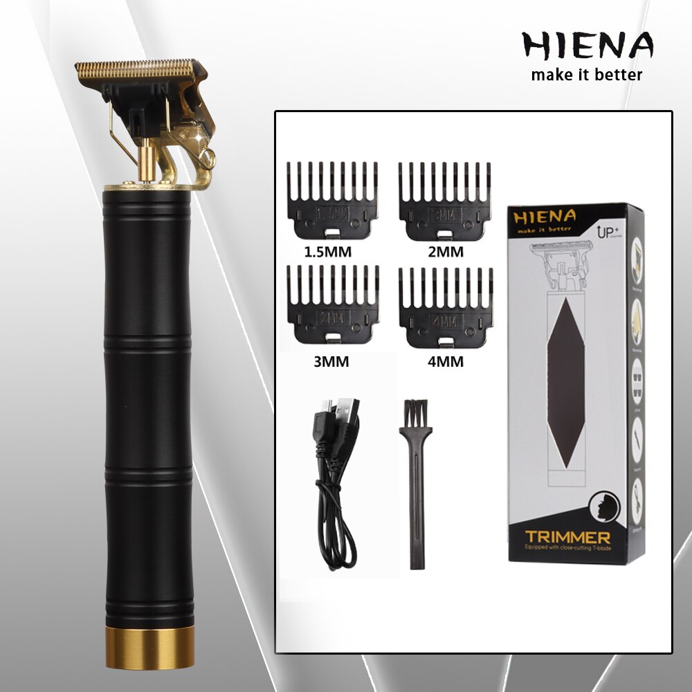 2022 USB Rechargeable T-shaped Bald Hair Trimmer Electric Clipper Cordless Shaver Beard for Men Barber Cutting Machine T9LCD: bamboo1