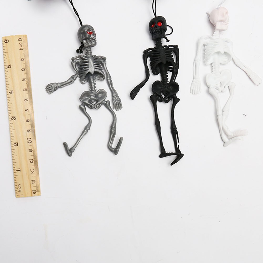 Sjove tricks legetøj replika lysende noctilucent kraniet skelet halloween model spil nøglering indretning fest ejendom vedhæng legetøj