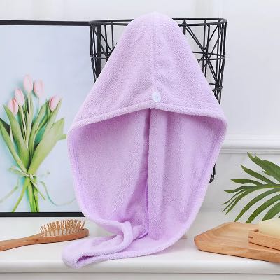 Duschmössa i mikrofiber dusch hår torkning inpackning flickor #39 snabbtorkande hår hatt mössa turban huvud wrap badverktyg: Lila