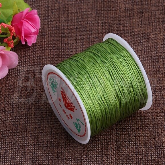 1Roll 0.8mm 45M Nylon Chinese Knot Macrame Bracelet Braided Cord Thread String: Fruit Green