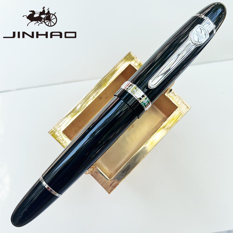 Jinhao 159 Rollerball Pen met grote cilinder en gouden clip Glad schrijven voor relatiegeschenk (zwarte inkt): Black
