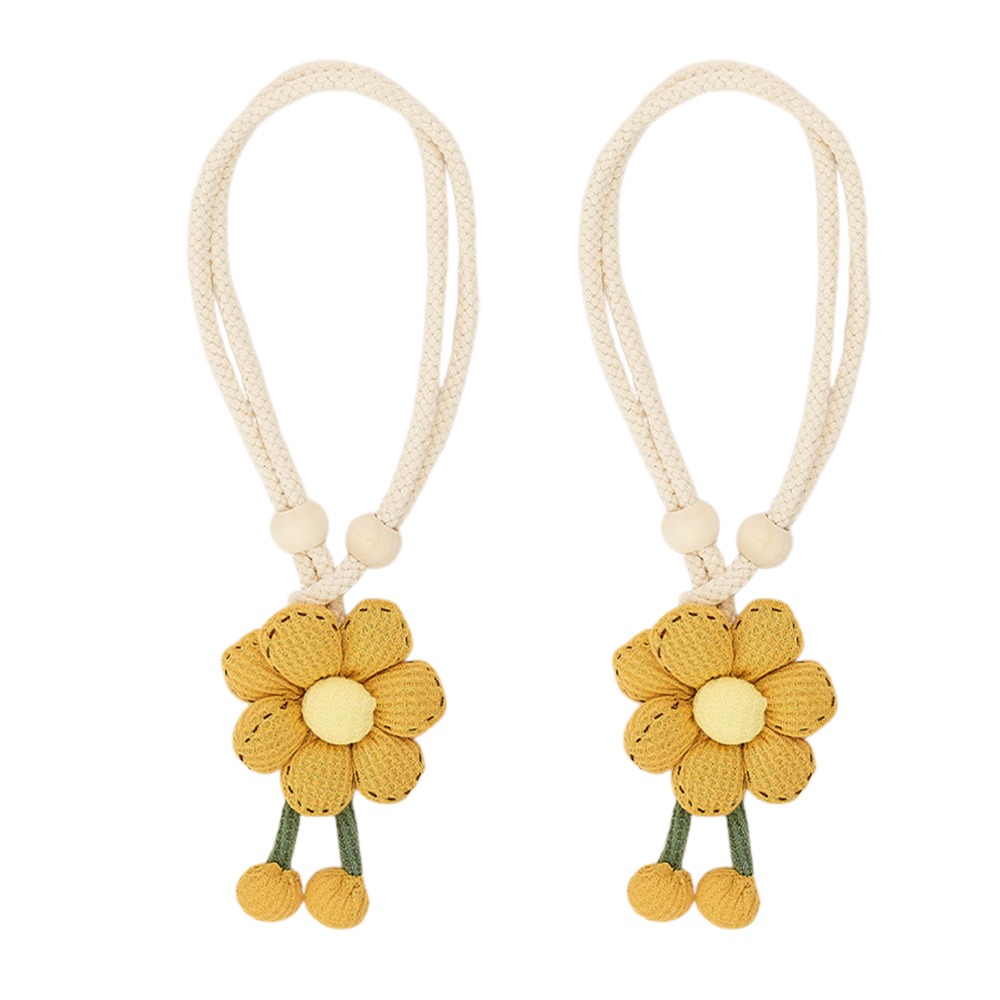 2PCS Adjustable Curtain Tie Sunflower Doll Flower Shape Curtain Rope Holders Cartoon Curtain Buckle Home Decor: PURPLE