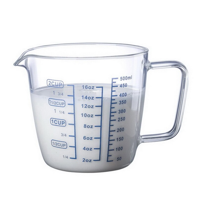 Heat-resistant glass measuring cup milk cup with scale microwave oven measuring cup scale cup with lid