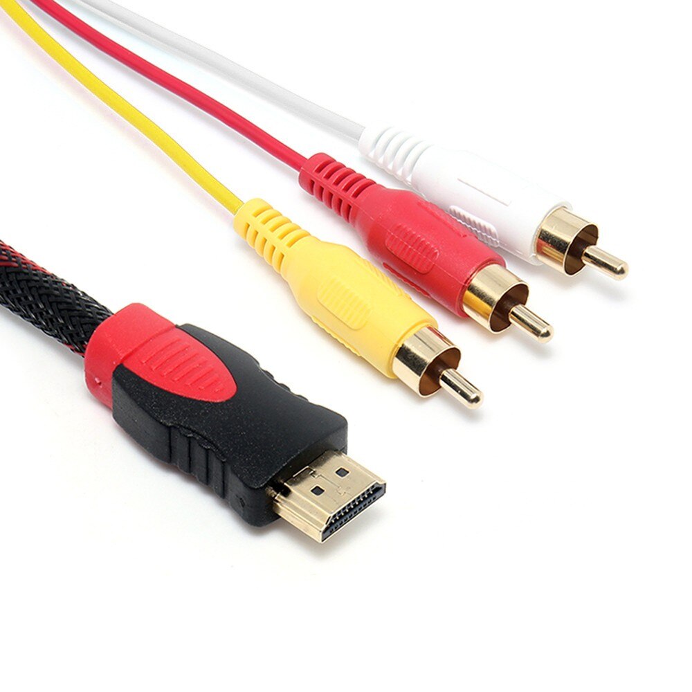 1.5m Hdmi Male Naar 3 Rca Video Audio Av Kabel Auxiliary Kabel Voor Tv Hdtv Dvd 1080p Thuis high-definition Audio En Video Kabel