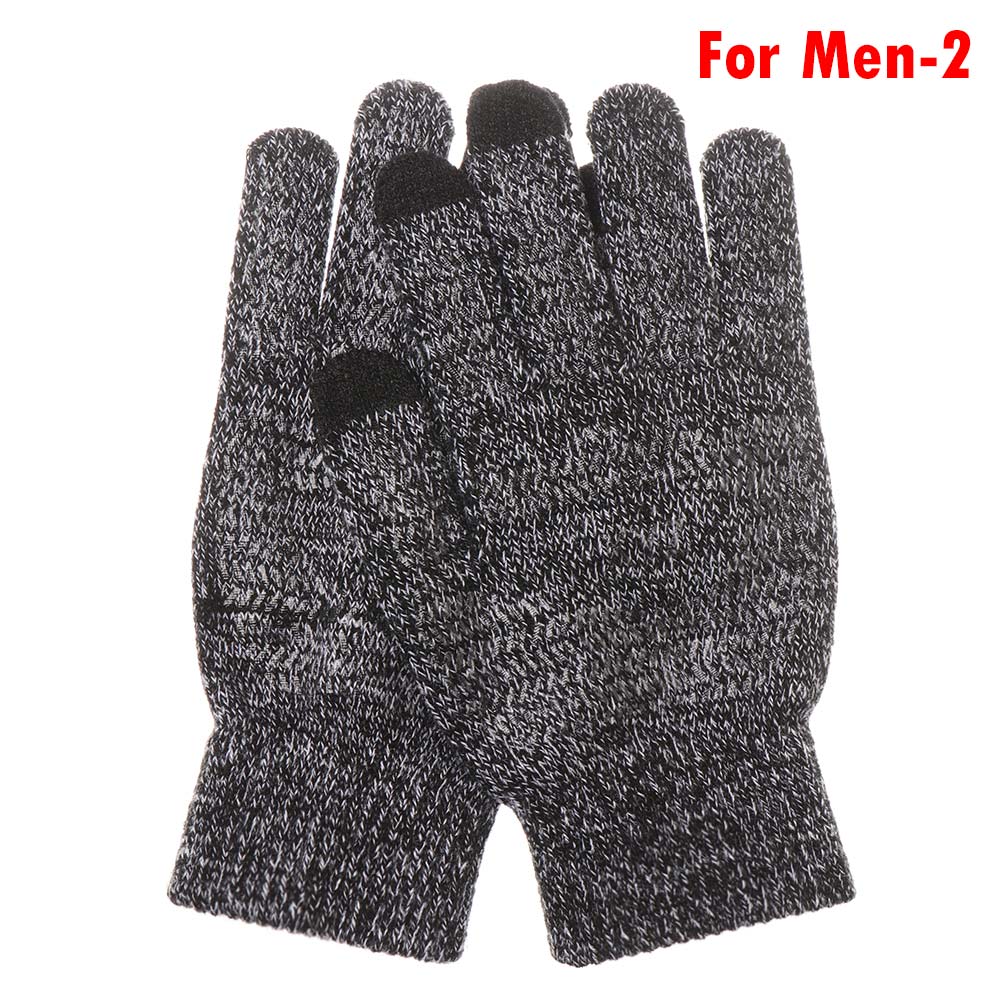 Winter Gloves Cute Furry Warm Gloves with Full Fingers Outdoor Sport Plus Velvet Touch Screen Gloves Driving Gloves: For Men-2