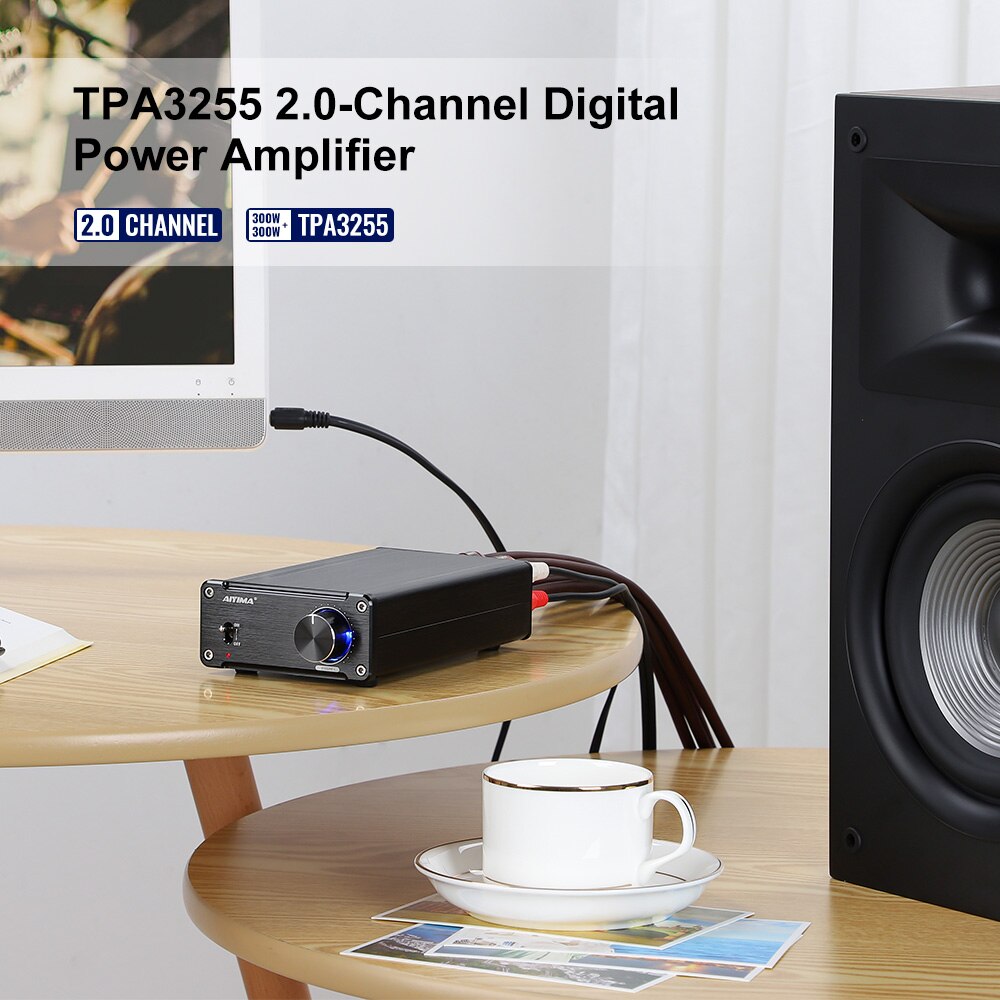 AIYIMA TPA3255 Power Amplifier Audio AMP 300Wx2 Class D HIFI Sound Amplifier 2.0 Home Theater Mini Amplificador
