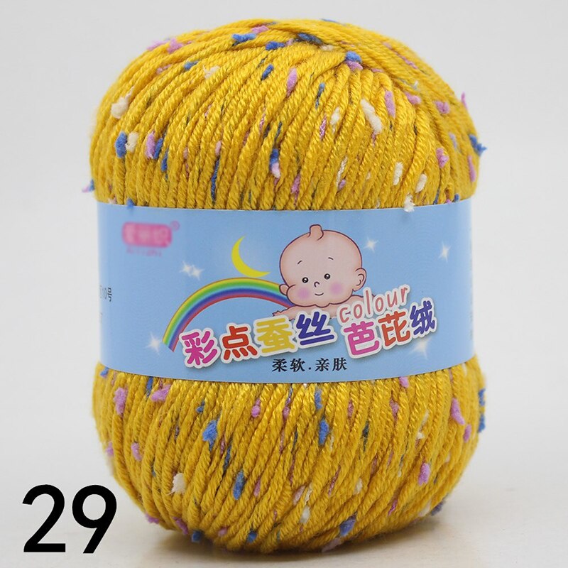 50g Acrylic Knitting Yarn with Colorful Dot Crochet Thread Chunky Wool Spot Pattern DIY Woven Hook Baby Sweater Sock Diaper: Chocolate