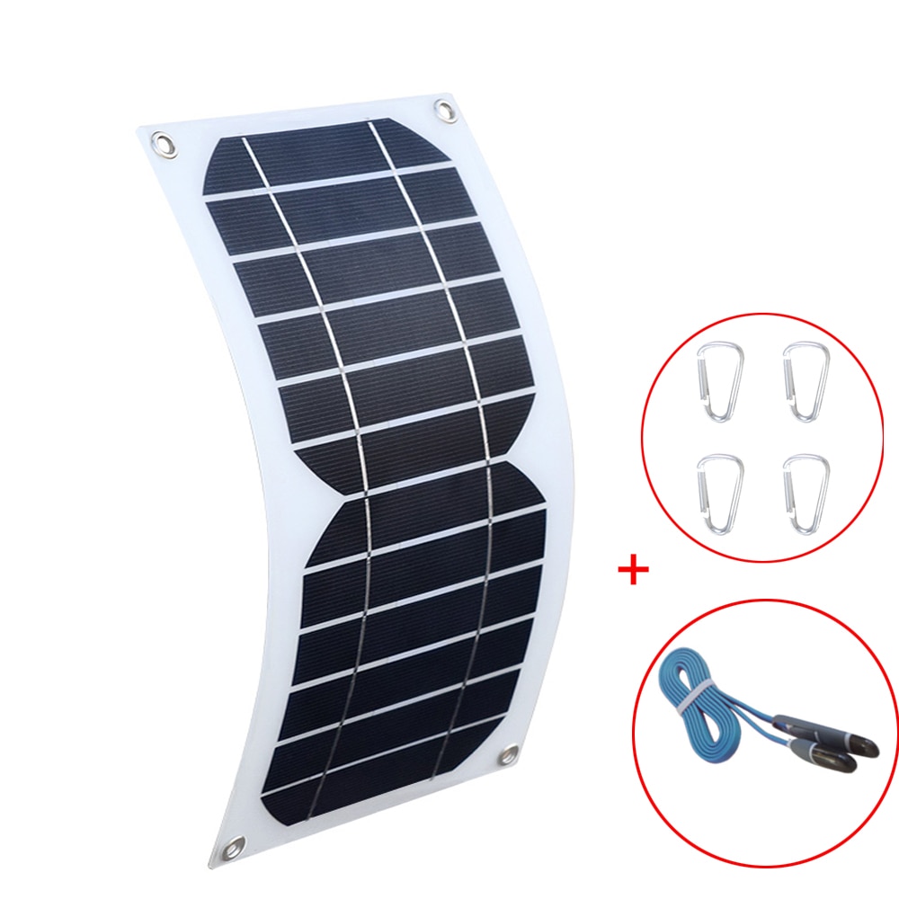 Semi Flexible Solar Panel 5W 6V Solar Cell USB Output Charger Mobile Phone Power Bank camera Bluetooth speaker USB charging
