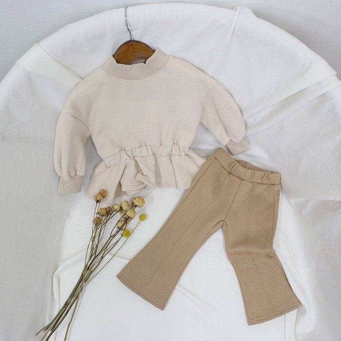 Herfst Winter Meisjes Mode Flare Broek Kinderen Warme Fleece Broek