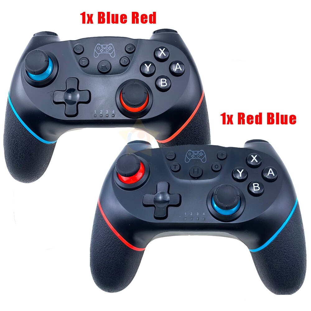 1/2 Pcs Wireless Bluetooth-compati Pro Controller Gamepad Joypad Remote Joystick for Nintend Switch Console Game Accessories: 1RedBlue 1Blue Red