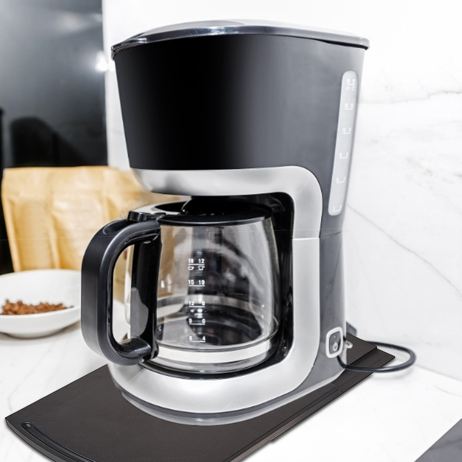 Sliding Coffee Maker Tray Slider Kitchen Caddy Coffee Tray Mat Under Cabinet Appliance Countertop Storage Sliding Shelf