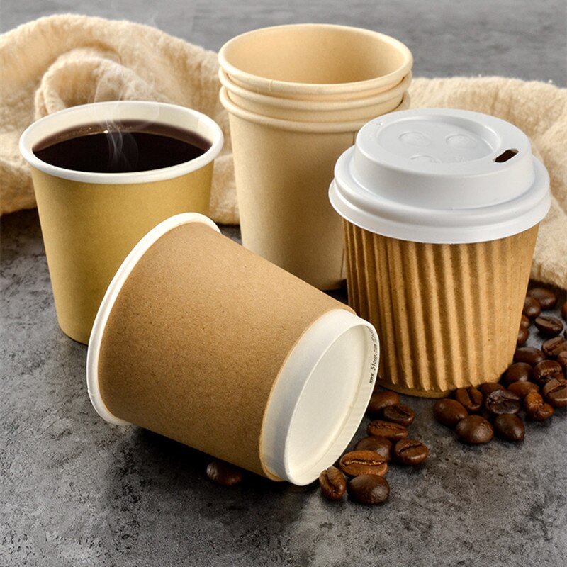 100 pièces 100ml petites tasses à café jetables 4oz mini tasses à goûter pour le vin, le lait, le thé, le yaourt, le jus de fruits, les desserts, les gobelets en papier avec couvercle