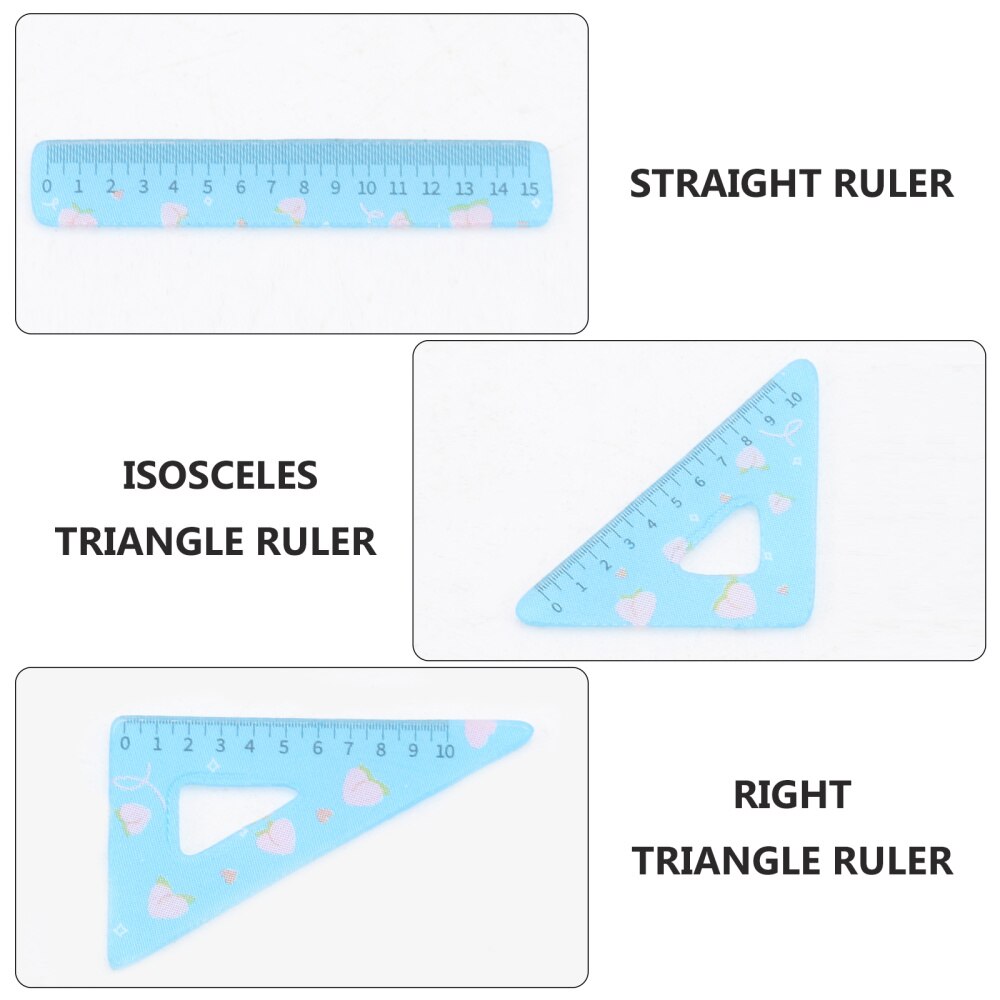 1 Set of Ruler Plate Set Simulation Ruler Mini House Supplies Miniature Ruler for Home Children Decor