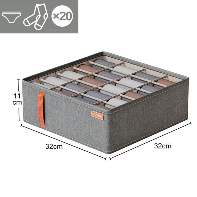 Cabinet Drawer Organizer Underwear Socks Clothing Storage Box Wardrobe Organizer Clothes Pants Bra Socks Storage Organizers: DARK GRAY