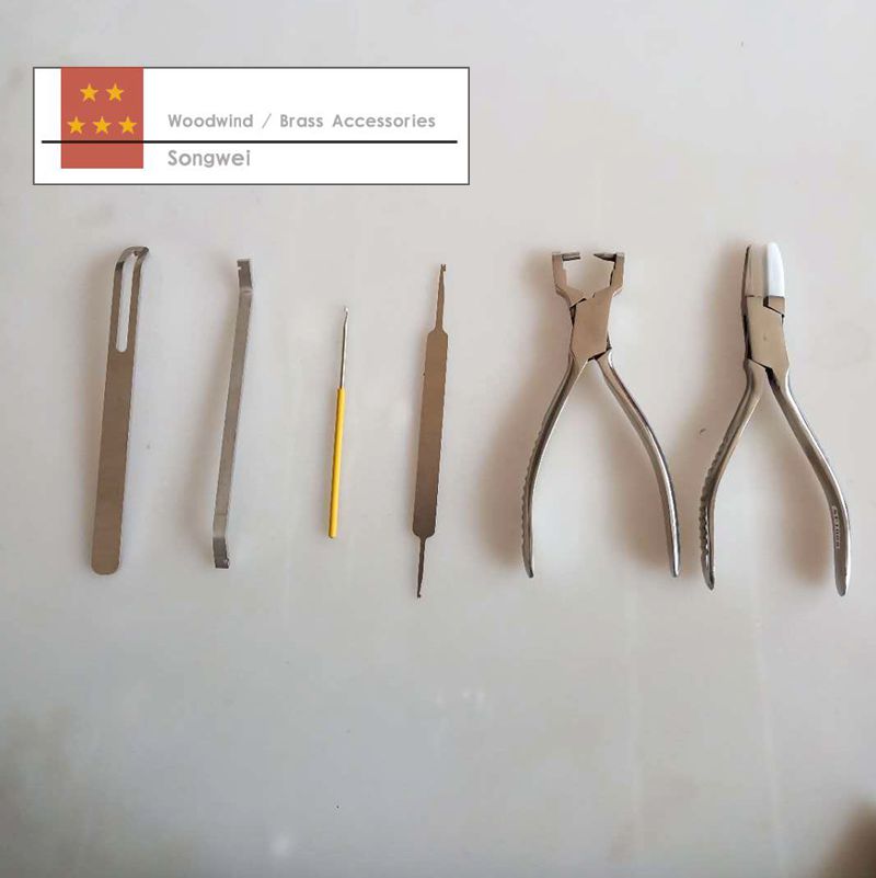 1set = 6pcs Reparatie speciale gereedschappen voor klarinet fluit sax hobo Piccolo Houtblazers en messing instrumenten gereedschappen
