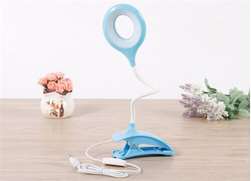 USB Clip LED lumières USB lampe de bureau enfant apprendre la protection des yeux lampe de table Clip USB lampe de chevet lampe de table cercle blanc rose bleu