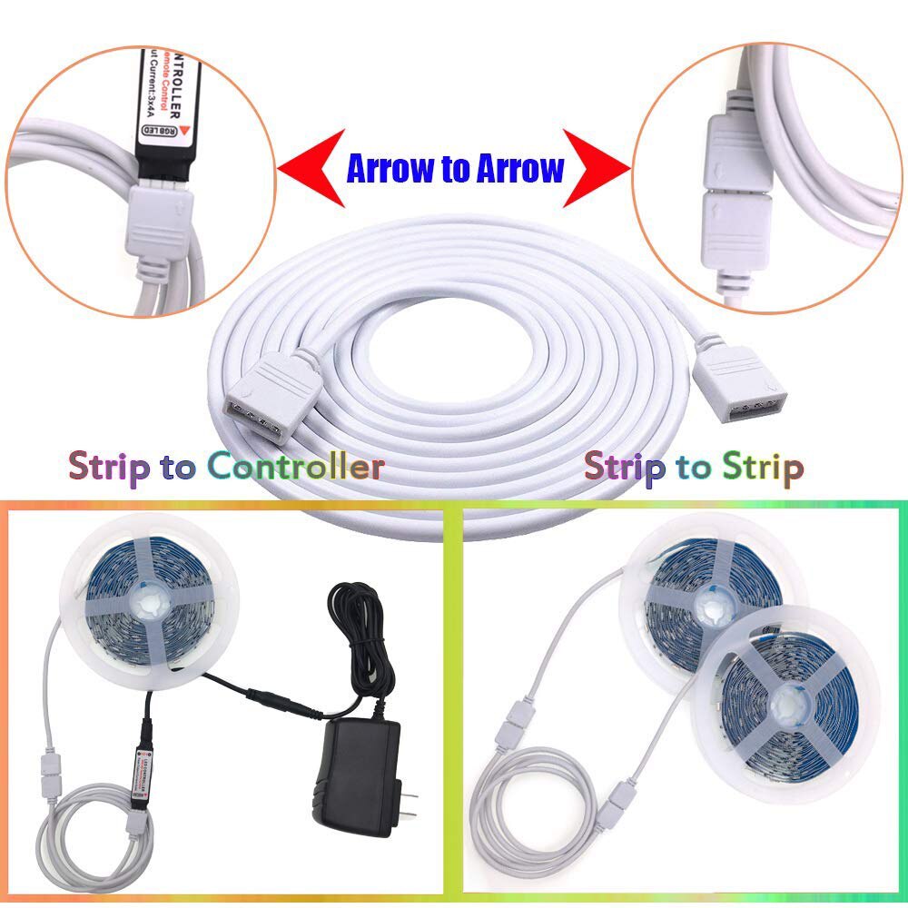 4Pin 5PIN RGBW RGB extension Connector Cable WIRE 30CM 1M 2.5M 5M for 5050 3528 RGBW RGB LED Strip light with 4Pin/5PIN Plugs