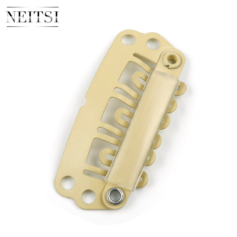 Neitsi U Shape Clips Stainless Steel Hair Snap Clips for Feather Clip In Hair Extensions Wigs Weft 2.8cm 50pcs/pack 5 Colors: Beige