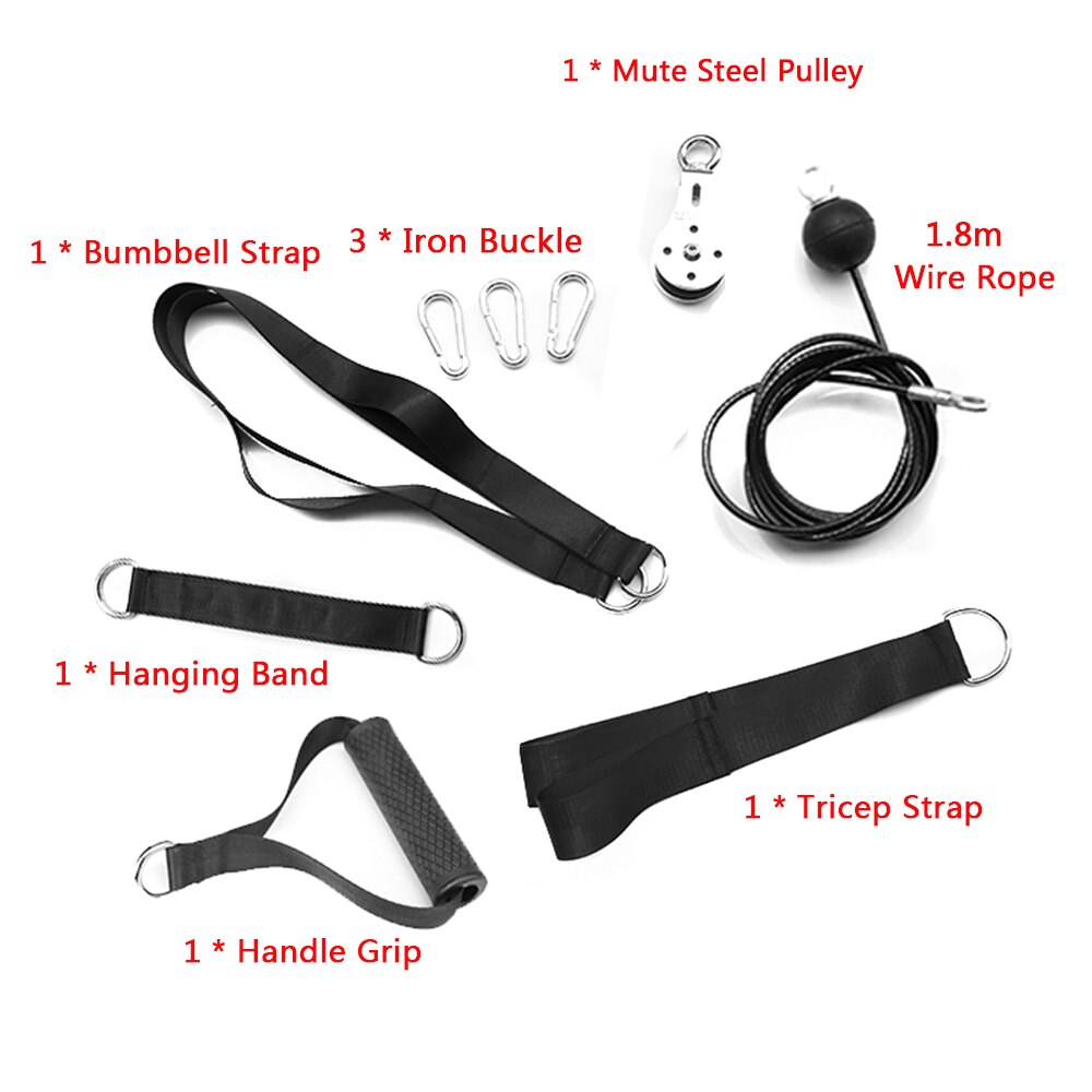 Fitness DIY Pulley Cable Machine Attachment System Arm Biceps Triceps Blaster Hand Strength Trainning Home Gym Workout Equipment: 1.8m Set 1